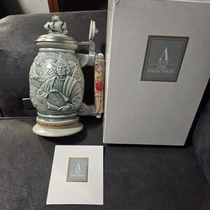 Vintage 1992 Avon Christopher Columbus "New World" Lidded Stein - Handcrafted Br